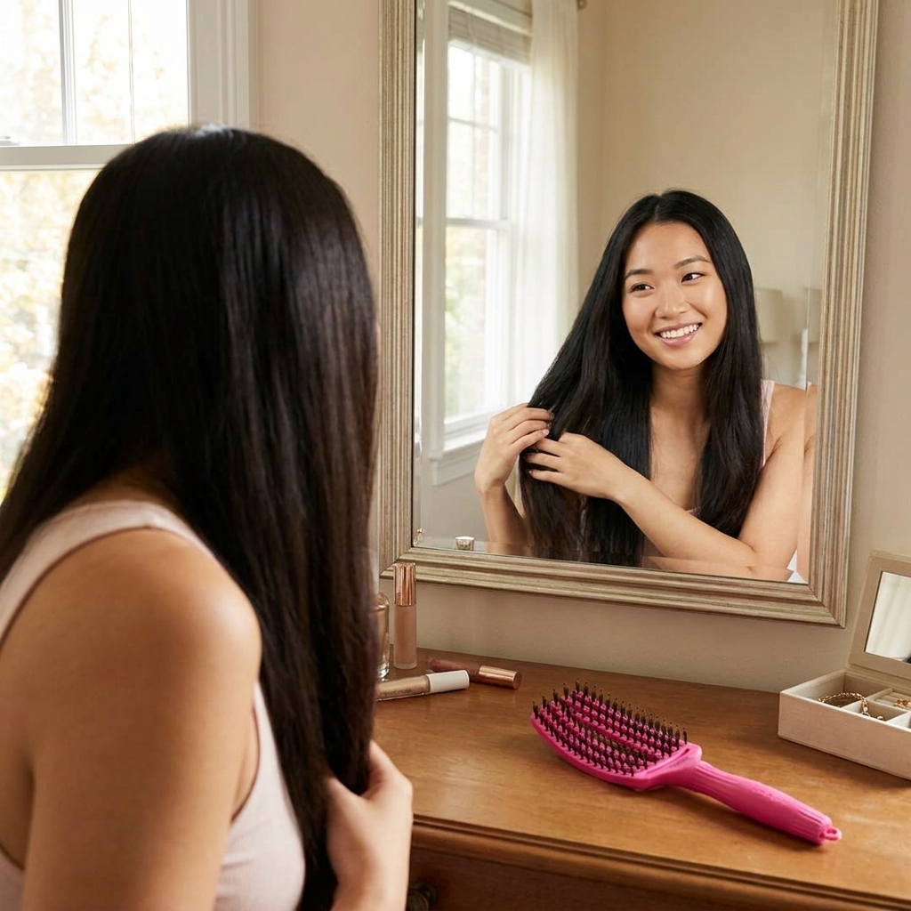 B7653 env1 hotpink Olivia Garden Fingerbrush Care ionic Hot Pink M